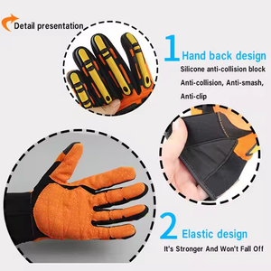 Guantes Deportivos para Exteriores, de Cuero, con Dedos Completos, Resistentes al Viento, Antideslizantes, con Cierre de Tirón, Unisex, para Invierno, en Naranja, Negro y Amarillo - Product Image 6