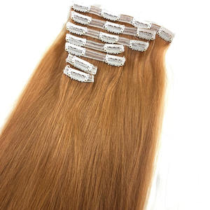 Vente en gros Clip de cheveux humains Super Double Drawn Straight Blonde Hair Bundle 100% cheveux vierges non traités Meilleur vendeur - Product Image 6