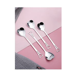 Mini cuillère en acier inoxydable argenté, design moderne, petite taille, pour desserts, miel, glaces, assaisonnements, fêtes, mini cuillère en métal - Product Image 3