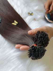 Extensiones de cabello crudo alineado con cutícula de queratina italiana Cabello liso de alta calidad en color claro Envío mundial desde Vietnam - Product Image 3