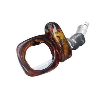 GLITTER Jewelry Bracelet en résine acrylique Bracelet exagéré éblouissant multicolore large carré irrégulier Bracelets en acrylique pour - Product Image 5