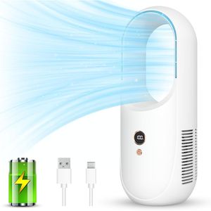 Ventilatore da Tavolo Portatile Senza Pale Ricaricabile, Ventilatore Personale Silenzioso con 6 Modalità di Velocità, Pannello LED, Ventilatore Indossabile da Letto - Product Image 2