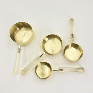 Nuevas tazas medidoras de acero inoxidable de alta calidad con mango de resina para café en grano, polvo y líquidos, etc. - Product Image 3