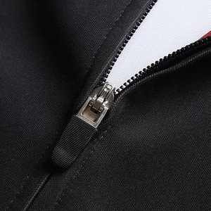 Men's <b>Red</b> Black Geometric Print Tracksuit Full Sleeve Zipper Sporty Winter Wear Set With Side Pockets - Product Image 5