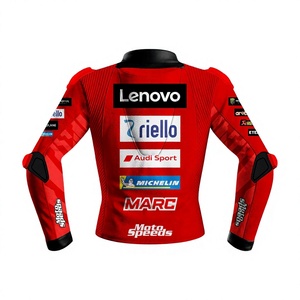 เสื้อแจ็คเก็ตหนังสำหรับผู้ชาย Marc Marquez Rucati 2026 รุ่น Racing Jacket/Chaquetta ตัดเย็บตามสั่ง สำหรับขี่มอเตอร์ไซค์ พร้อม Hump มาตรฐาน CE ระดับ 2 - Product Image 2