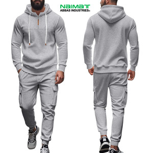 Comfortable Elastic Waistband Track Suit Men Casual Daily Wear Warm Hoodie <b>Matching</b> <b>Joggers</b> Fleece Garment Pack - Product Image 3