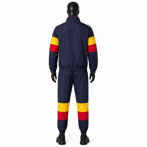 Custom Men Nylon Crinkle Tracksuit Retro Color Block Windbreaker Jacket and <b>Pants</b> Set Wholesale Streetwear Athletic Jogging Suit - Product Image 3