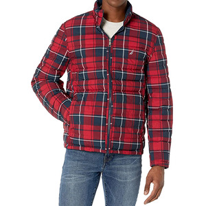 Chaqueta Acolchada Negra para Hombre, Cuello Alto, Cierre de Cremallera, Resistente al Viento, Informal, de Poliéster - Product Image 6