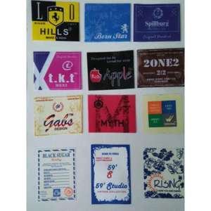 Étiquettes en coton de haute qualité, étiquettes en tissu tissé doux, étiquettes personnalisées avec logo de marque pour vêtements, habillement et usage mode. - Product Image 2
