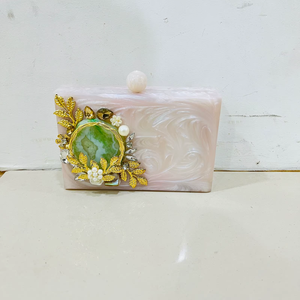 Pochette Chic Faite Main en Résine Époxy avec Décoration Fleur Diamantée, Fermeture Magnétique Étanche, Couleur Personnalisable, 500ml - Product Image 6