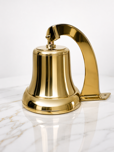 Polished <b>Brass</b> Round Wall-Mounted Handmade Digital Printing Modern Decorative Door <b>Bell</b> - Product Image 1