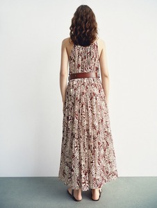 Luxury Women's Halter Neck Maxi Dress with Diamond Accents Sleeveless Beach Holiday Design Customized Floral Print Chiffon Dress - Product Image 6