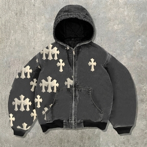 Nouveau cardigan à capuche zippé en molleton imprimé numérique 3D pour homme, style décontracté, pour le commerce transfrontalier européen et américain - Product Image 4