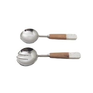 Customized Stainless Steel 18/10 <b>Salad</b> <b>Server</b> Set With Decorative Terrazzo and Wood Handle Custom Kitchen Tools <b>Salad</b> Tools - Product Image 1
