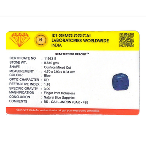 Natural Blue Sapphire 3.05 Carat Pear Cut Certified Wholesale Gemstone - Product Image 4