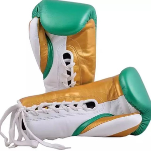 Gants de boxe en PU bleu et orange avec fermeture à lacets pour adultes, équipement d'entraînement et de sparring - Product Image 5