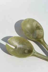 Cuillères et fourchettes à salade en résine durable, fabriquées à la main, élégantes, compatibles lave-vaisselle, pour une table raffinée, maison, cuisine, hôtel - Product Image 2