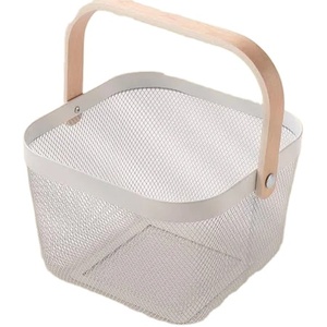 High Quality Eco-Friendly Modern Stackable Metal <b>Basket</b> Organizer with Handles for Retail Supermarket <b>Display</b> Indian Supplier - Product Image 1