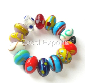 Excel exporte des perles de verre en cristal blanc et clair fantaisie bracelets ronds au chalumeau fabrication de bijoux approvisionnement en gros en vrac en vrac - Product Image 2