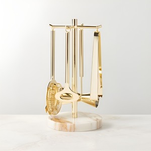 Ensemble d'outils de bar en acier inoxydable pour décoration de comptoir de mariage et de fête, ensemble de barware artisanal en laiton doré brillant à prix incroyable - Product Image 3