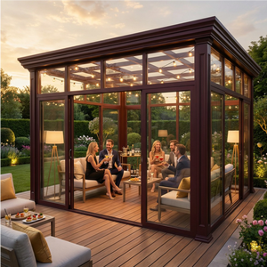 Casa Prefabricada de Doble Capa con Vidrio Low-E y Marco de Aleación de Aluminio - Villa Moderna Ecológica con Solárium para Uso Hotelero, Reflectante - Product Image 3