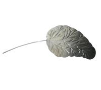 Eleganter silberner Bananenblatt-Metall-Gartenstecker – Zeitgenössisches botanisches Rasen-Akzent-Dekor für den Außenbereich