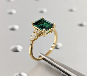 Unisex Gold Lab Grown Diamond <b>Ring</b> Gold Plated Vintage IGI Certified Engagement Wedding Anniversary Gift Stylish Daily Wear - Product Image 4