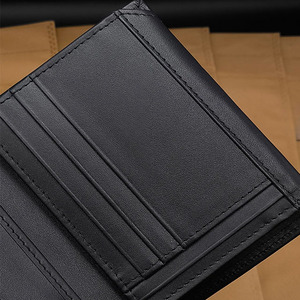 Vertical Black Leather <b>Wallet</b> Men Coin Pocket Multi Card Slot Flip Mesh ID Window Classic Smooth <b>Billfold</b> Section Cash Storage - Product Image 6