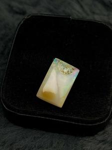 Opale blanche d'Éthiopie naturelle, cabochon forme coussin, opale de feu avec jeu de couleurs, pierre précieuse lâche et chatoyante, sans traitements, pour la joaillerie - Product Image 4