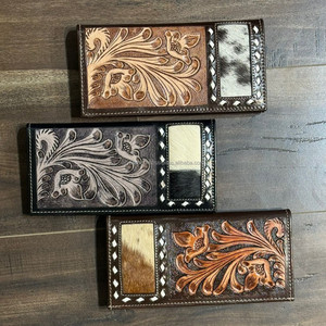 Carteras largas de cuero mecanizadas a mano personalizadas de alta calidad para hombre, Monedero de piel de vaca, billetera plegable para tarjetas de crédito con bolsillos para hombre - Product Image 5