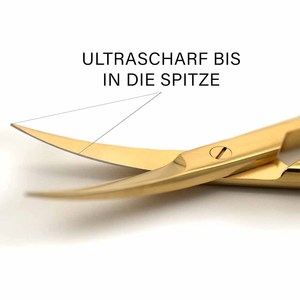 <b>Nail</b> scissors gold stainless steel curved pointed tip finger toenail durable razor scissors - Product Image 2