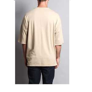 เสื้อยืดคอตตอนคุณภาพสูงทรงดรอปโชว์เดอร์สไตล์วินเทจฟอกสีแบบ Stone Acid Wash สำหรับผู้ชายและผู้หญิง เสื้อยืดโอเวอร์ไซส์แบบสั่งทำได้ - Product Image 4