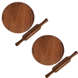 Wood Round Shape Hand Painting Chakla Belan High Quality <b>Rolling</b> <b>Pin</b> and <b>Rolling</b> Board Kitchen Accessories - Product Image 1