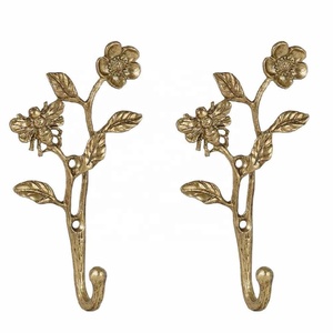 New Arrival Heavy Duty Butterfly & Flower <b>Wall</b> <b>Hooks</b> Metal Robe <b>Hooks</b> for Coat Hanger Bathroom Kitchen Towel Holder Gold Finish - Product Image 3