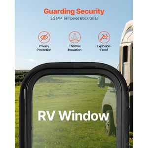 Finestra verticale RV da 12 \ "W X 22 \" H con funzionalità scorrevoli colorate e accessori esterni per rifiniture dell'anello di rete - Product Image 3