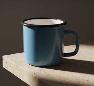 OEM Iron Enamel Mug Blank Solid Light Blue Metal Coffee Cup Wholesale Factory Direct Distribution Network Global Sourcing - Product Image 4