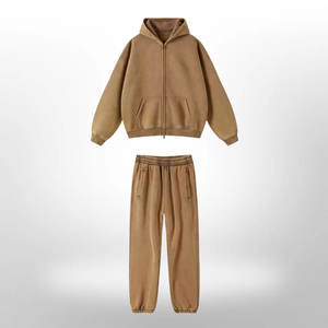 ชุดวอร์มผู้ชายผ้าไมโครไฟเบอร์พิมพ์ลายเทคโนโลยีใหม่ พร้อมกระเป๋าซิป ชุดลำลองสองชิ้น เสื้อแจ็คเก็ตและกางเกงจ็อกกิ้ง - Product Image 4