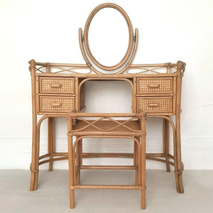 Best selling modern rattan dressing table for women natural wooden tables for <b>makeup</b> artist - Product Image 2