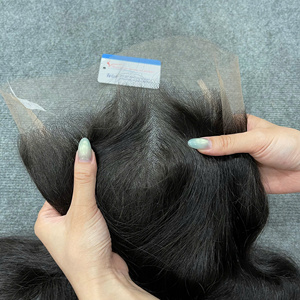 Extensions de cheveux naturels vietnamiens ondulés noirs de haute qualité avec dentelle frontale HD suisse – Prêts à être expédiés - Product Image 3