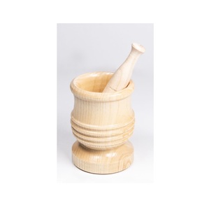 Juego de mortero y pilón de madera resistente para triturar especias secas, hierbas y preparar pasta de masala fresca - Product Image 2