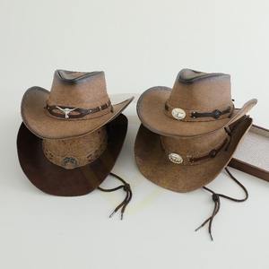 Sombreros de Vaquero de Cuero Genuino de Alta Calidad para Hombre y Mujer, Ajustables con Cierre a Presión, Nueva Llegada, Sombreros de Vaquero de Cuero Real en Venta - Product Image 4