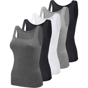 Camiseta sin mangas para mujer al por mayor, ligera, de verano, con logo personalizado, de algodón elástico, para fitness y deportes. - Product Image 5