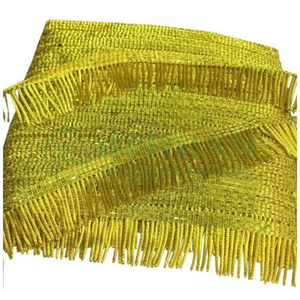 Borla de alambre metálico dorado de primera calidad, hecha a mano, con flecos de lingotes de oro, tamaño personalizado para banderas ceremoniales y cortinas litúrgicas - Product Image 6