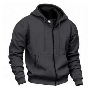 Tenzo Intl Winter Hoodie 100% Cotton Fleece Fabric Eco-Friendly Vintage <b>Zip</b> Hooded Casual Solid Color Design OEM ODM Custom - Product Image 2