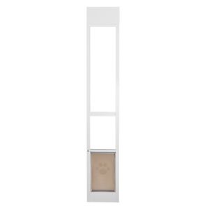 Porta scorrevole per cani in stile francese con telaio in alluminio e vetro temperato, altezza regolabile, misure 75 7/8'' 80 11/16'' - Product Image 3