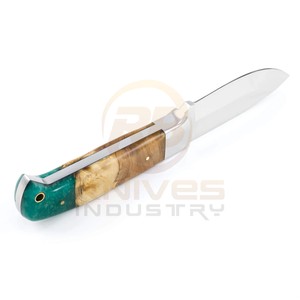 Couteau de chasse et de camping à lame fixe fait main sur mesure avec manche en résine de bois d'olivier, acier inoxydable, personnalisable, survie en plein air - Product Image 3