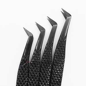 RMI Trending 45 Degree Boot Volume Point Full Shin Black Plasma Coated Stainless Steel Anti-Static Eyelash Smooth Tip Diamond - Product Image 1