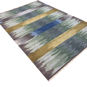 Tapis moderne en laine tissé à la main, écologique, à poils ras, tissage plat - Product Image 5