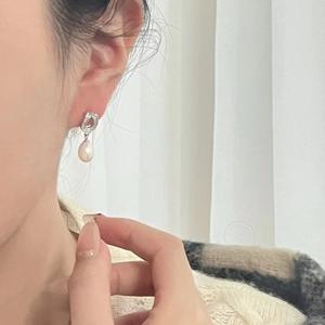 Pendientes de Plata S925 con Perlas Edison de Agua Dulce de 10-11 mm, Diseño de Joyería Clásico, Versátil y con Encanto Exquisito - Product Image 3