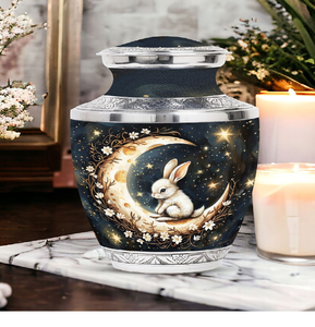 โกศสีเทาอ่อนที่มีลวดลายสุนัขจิ้งจอกสีแดงที่สงบอยู่ในฉากป่าที่ปกคลุมด้วยหิมะและสีทอง มีจำหน่ายในราคาขายส่ง - Product Image 2